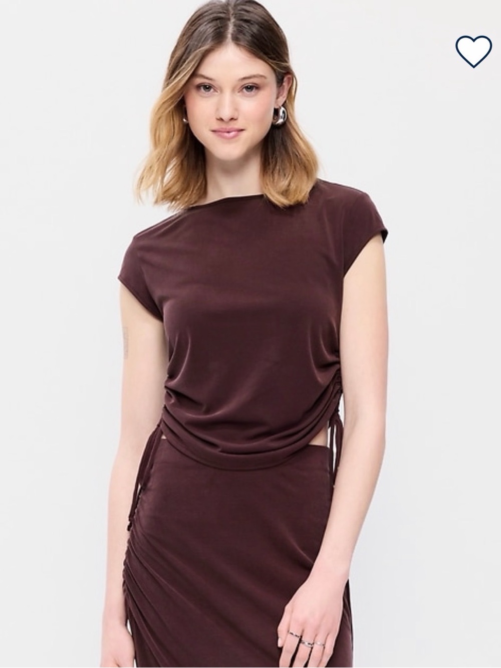 Cap Sleeve Shirred Side Top